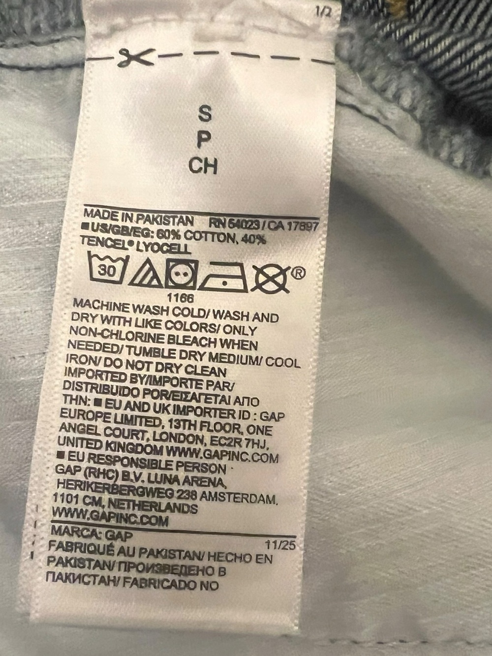 GAP Wide Leg Drawstring Jeans Small - Picture 4 of 4